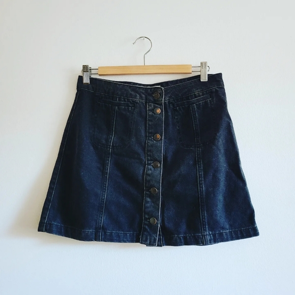 TOPSHOP | Moto Black Denim Mini Skirt W30 - Picture 1 of 5